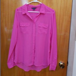 American Eagle Sheer Pink Blouse